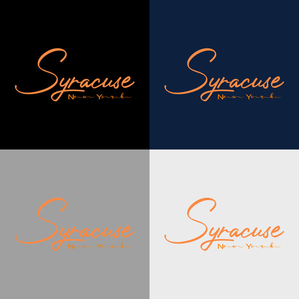 "Syracuse, New York" Fancy Script Apparel