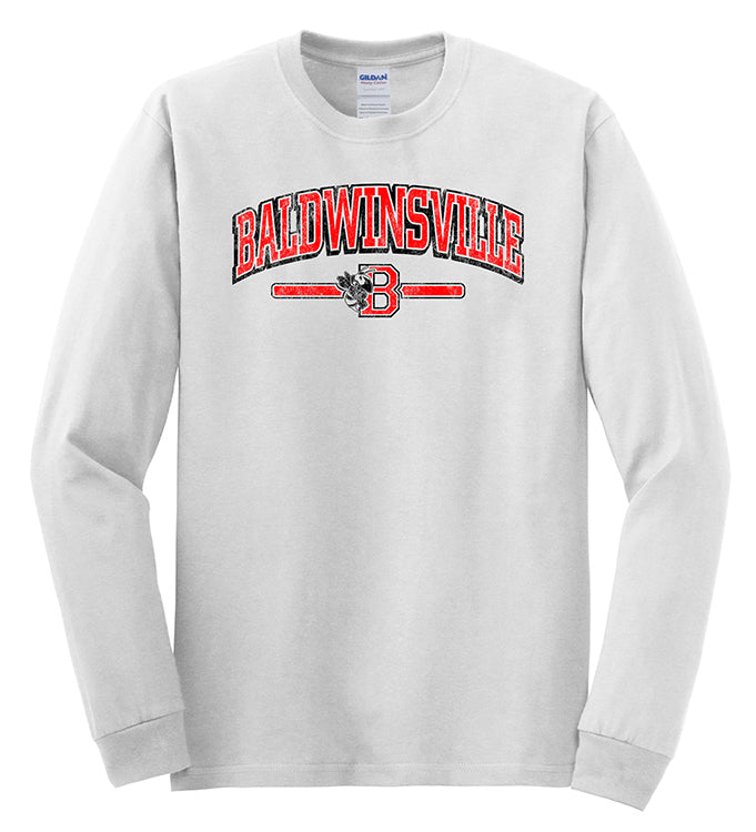 "Baldwinsville" Distressed Logo Long-Sleeve