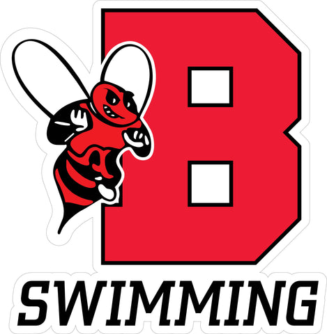 "B Swimming" Varsity & Plain Font Decal
