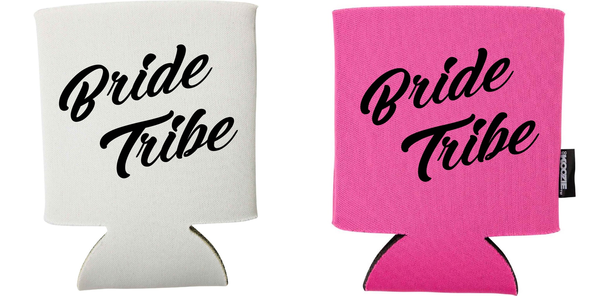 "Bride Tribe" Bold Cursive Koozies