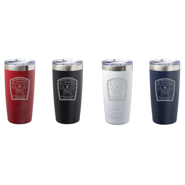 20oz Laser-Engraved, Insulated Tumbler w/ B'ville Fire Dept. logo