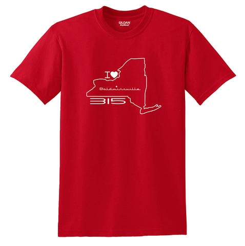 "I Love Baldwinsville 315" Map T-shirt
