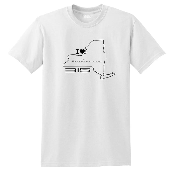 "I Love Baldwinsville 315" Map T-shirt